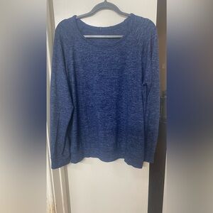 Buffalo David Bitton XL Blue Marled Knit Long Sleeve Soft Stretch Top